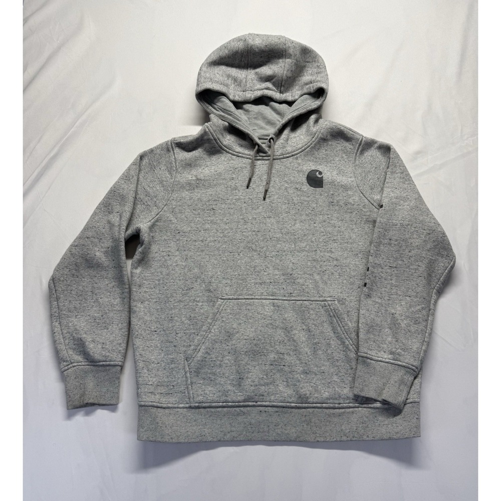 Carhartt Hoodie Youth XL Relaxed Fit Gray Pullover Sweatshirt Logo Sleeve Logo‎